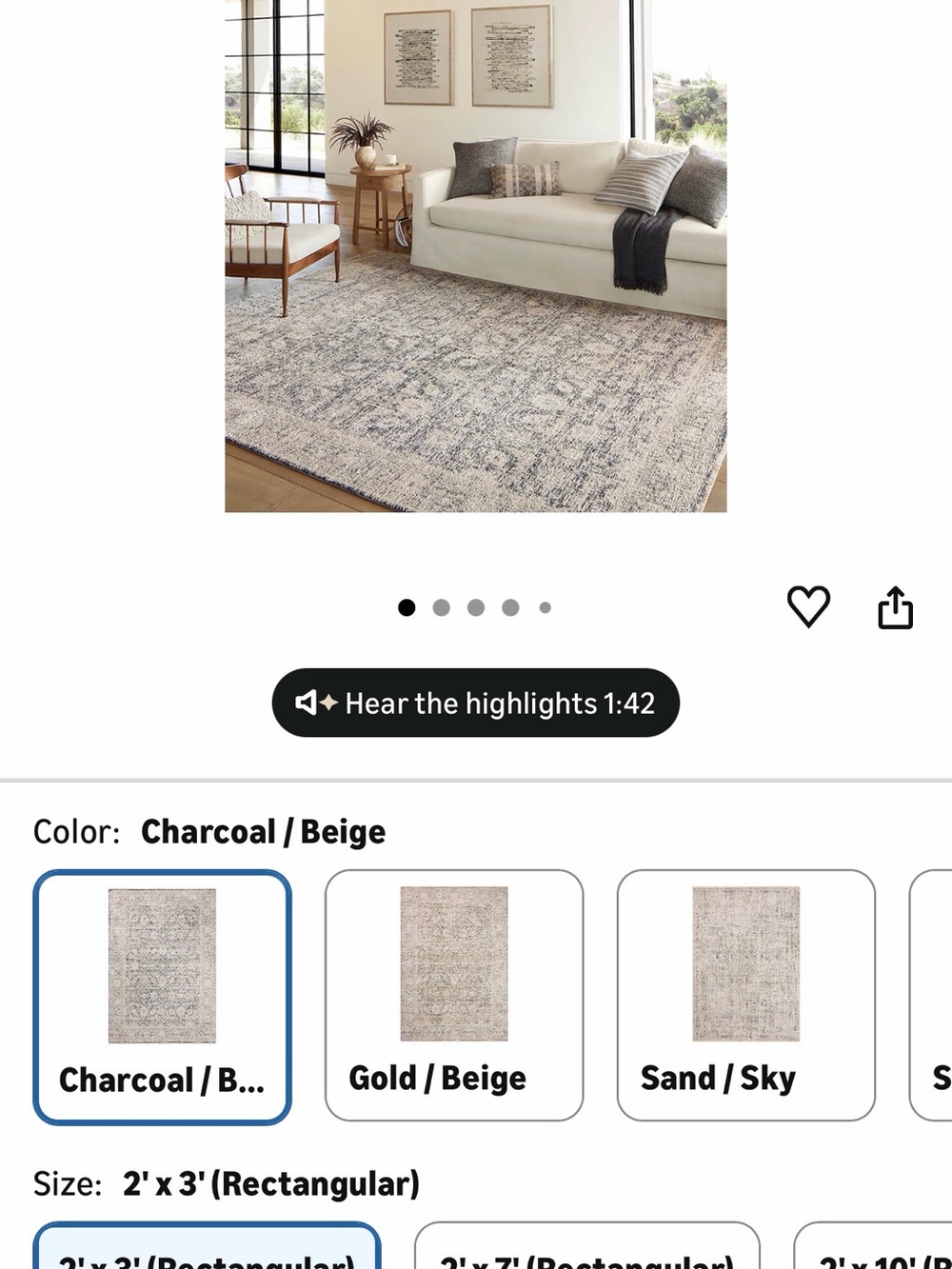 Loloi open box accent rug 2x3 rectangular